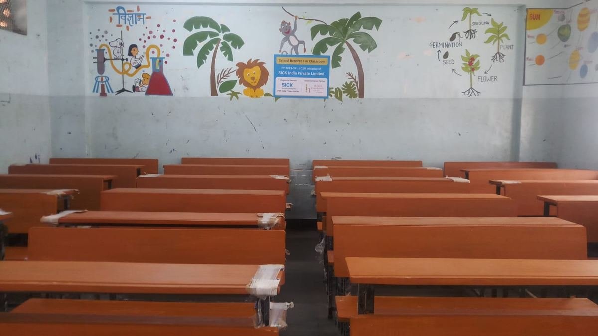 New benches at Gundavali Mumbai Public School, Andheri East