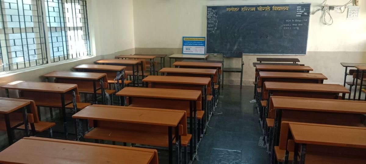 New benches at Manohar Hariram Chogale Vidyalay, Gorai
