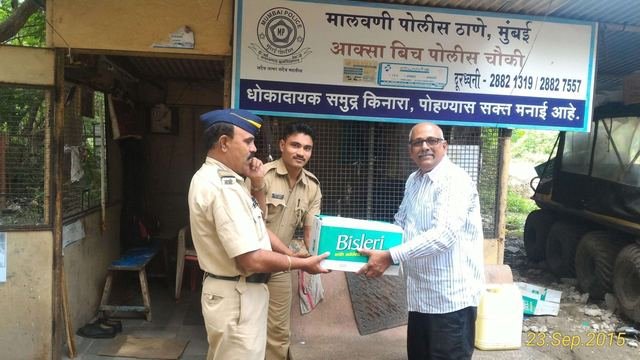 Drinking Water Support for Policemen During Ganesh Festival 2015