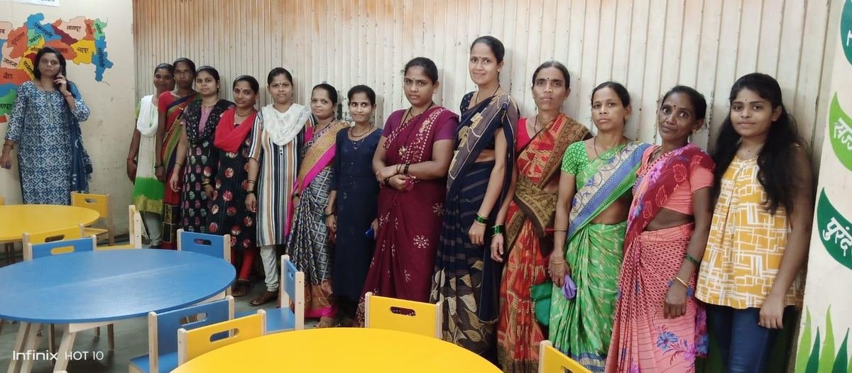 Teachers with the new pre-primary furniture