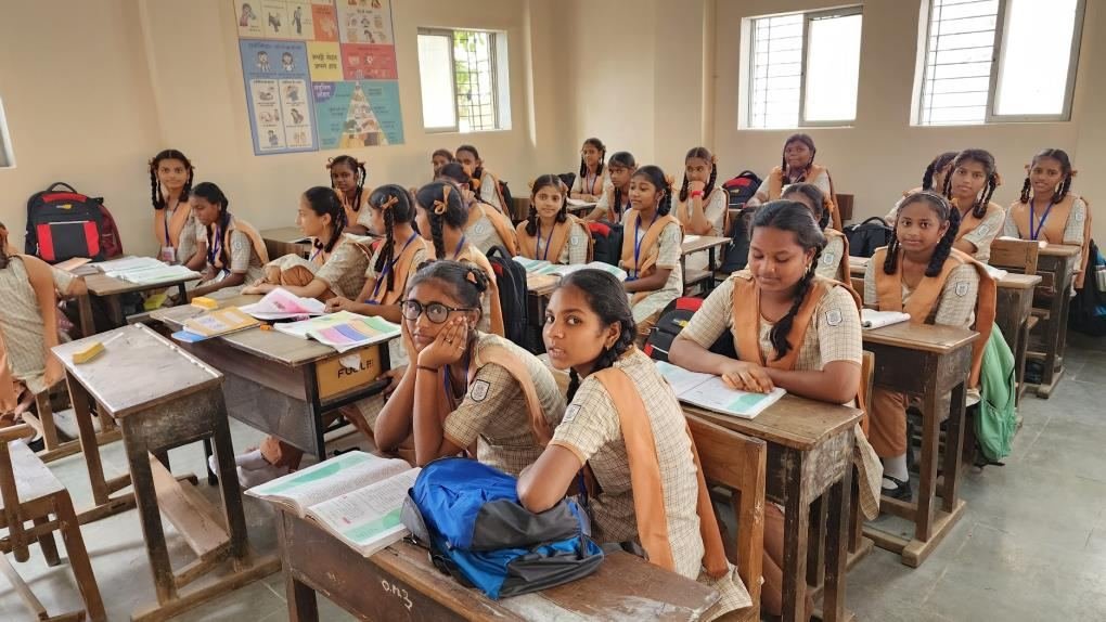 Students in a classroom at Erangal Municipal Public School