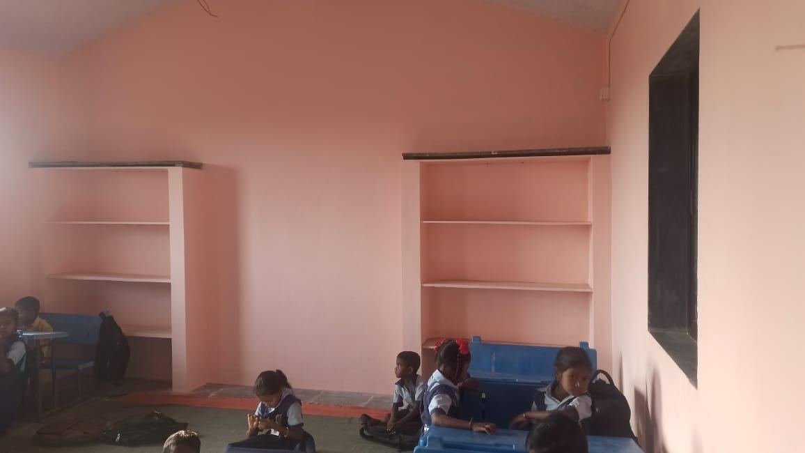 A renovated classroom with new storage units