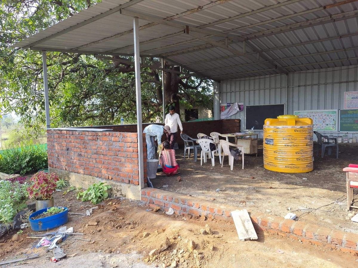 Repair Work in Progress at ZP School, Somta