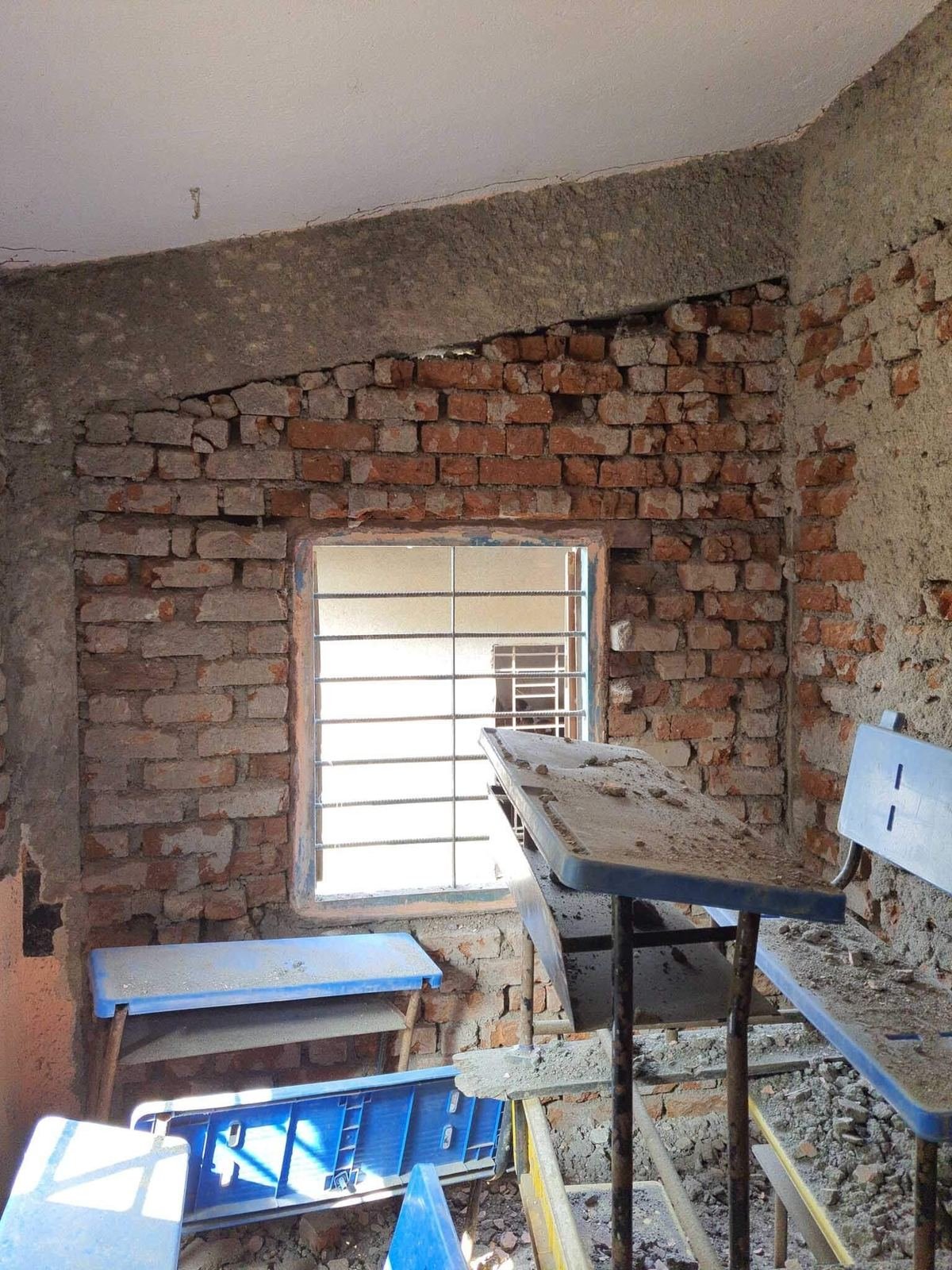 Repair Work in Progress at ZP School, Somta
