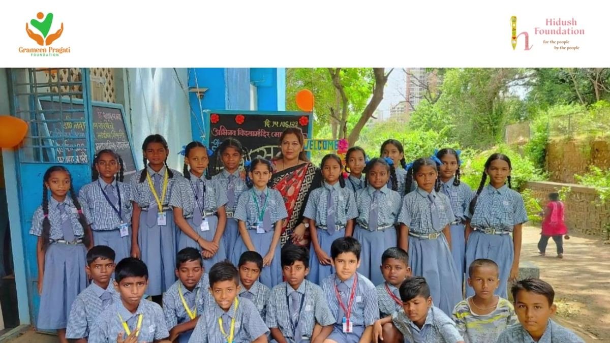 Students with their new uniforms