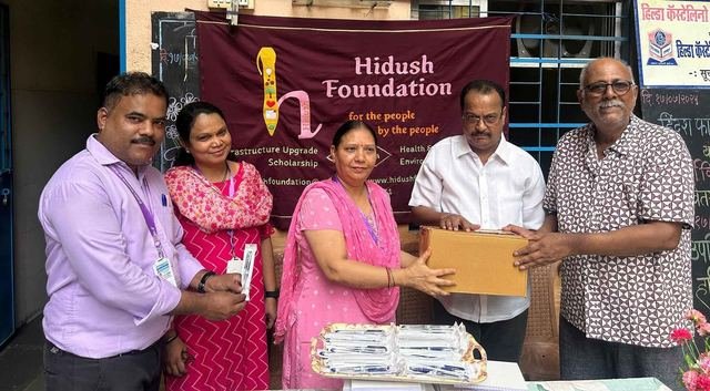 Stationery Distribution at Hilda Castelino School, Kandivali West