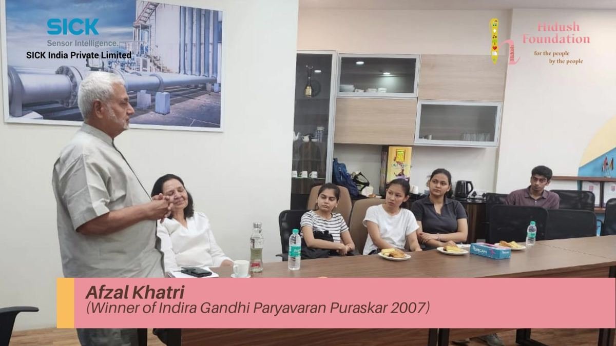 Afzal Khatri speaks to the employees