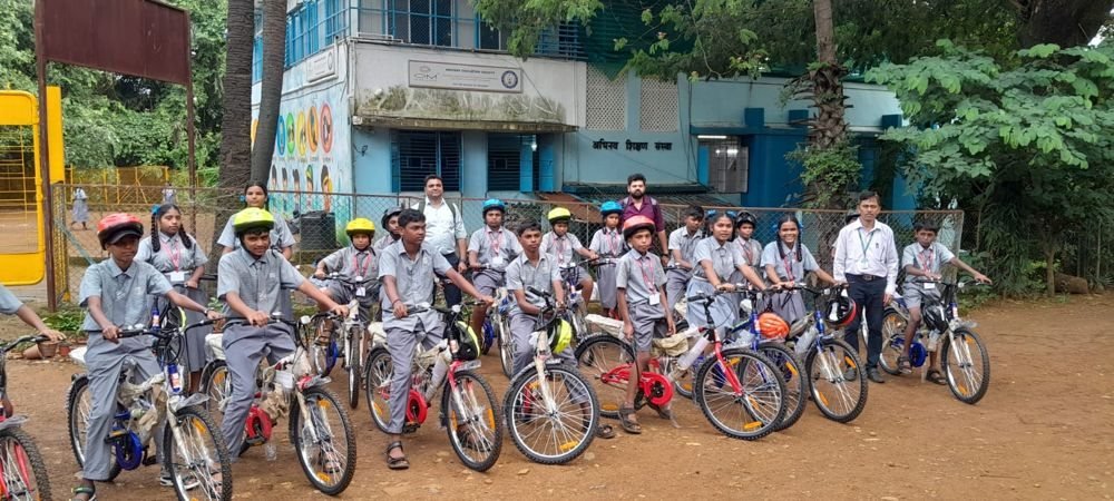 22 Bicycles and Safety Helmets for Abhinav Vidya Mandir