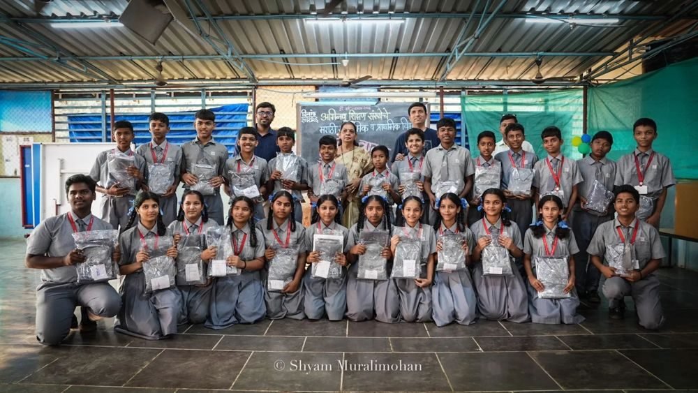 School uniform distribution at Abhinav Vidya Mandir